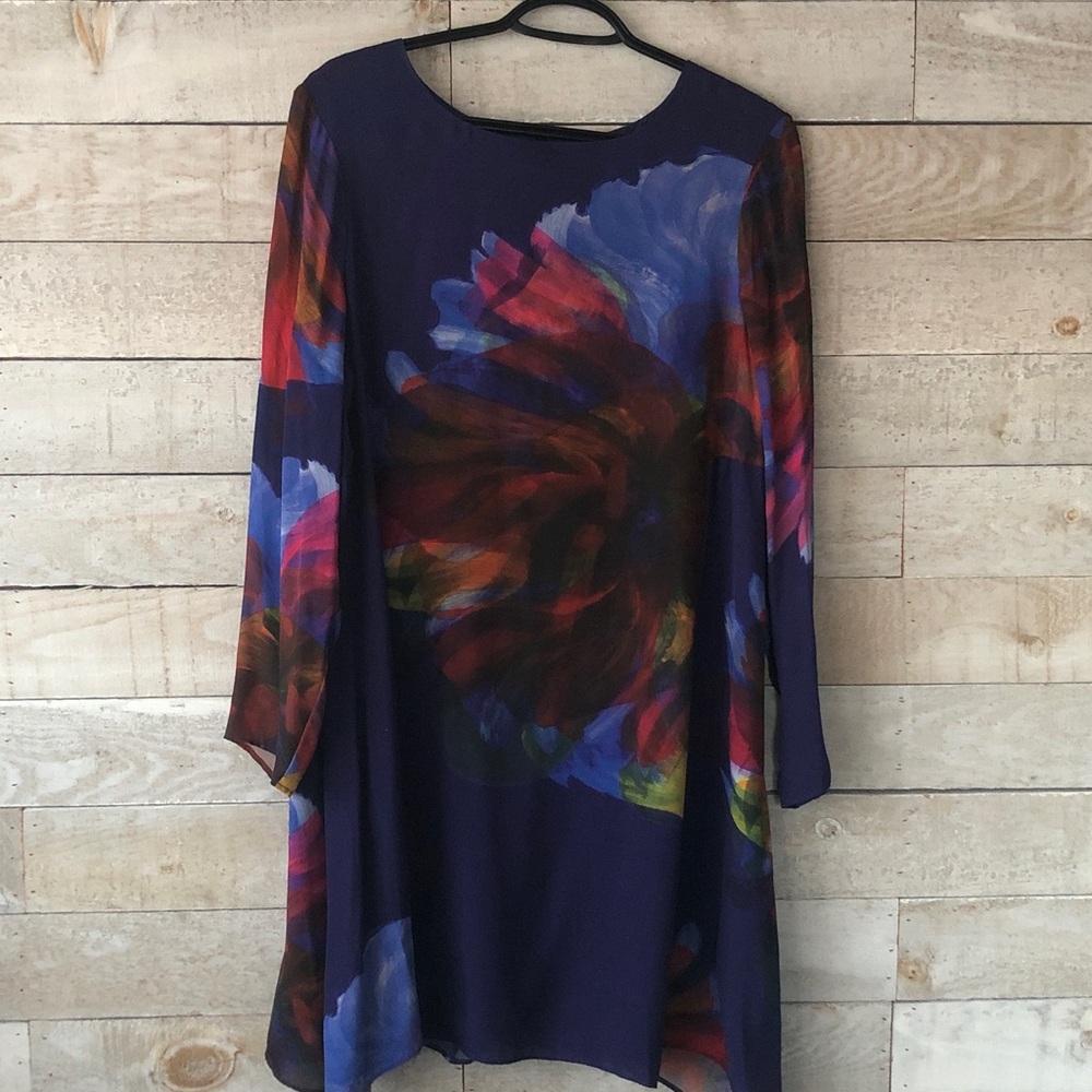 Anthropologie Leifsdottir silk floral swing dress